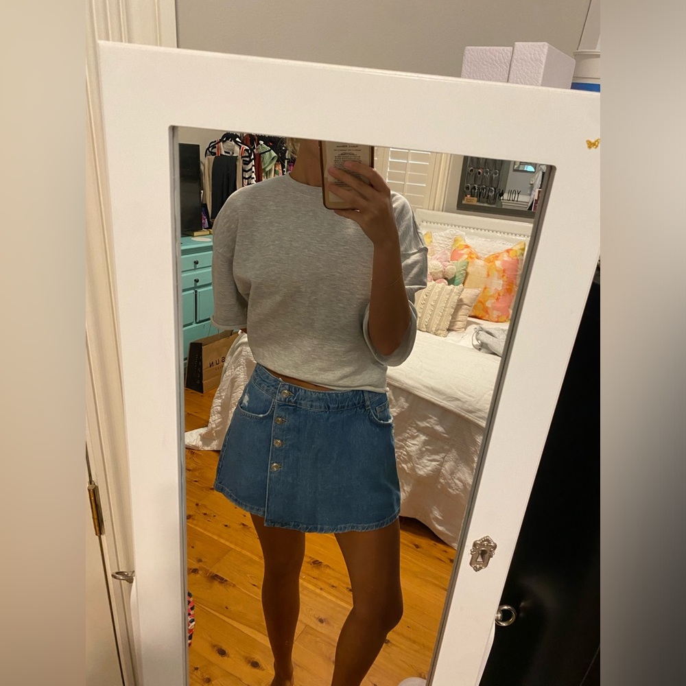 Zara denim mini skort